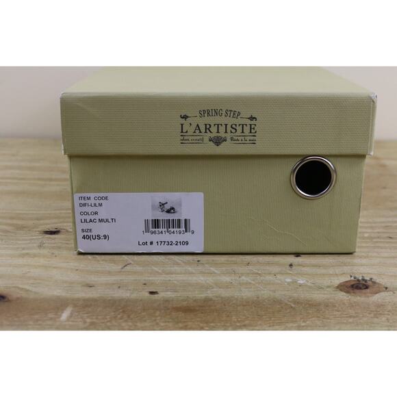 New L' Artiste Sandals 40 Leather Difi Floral Embellishment Gold Block Heel - Picture 12 of 12